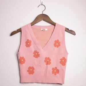 Full Tilt Pink Floral Crop Top